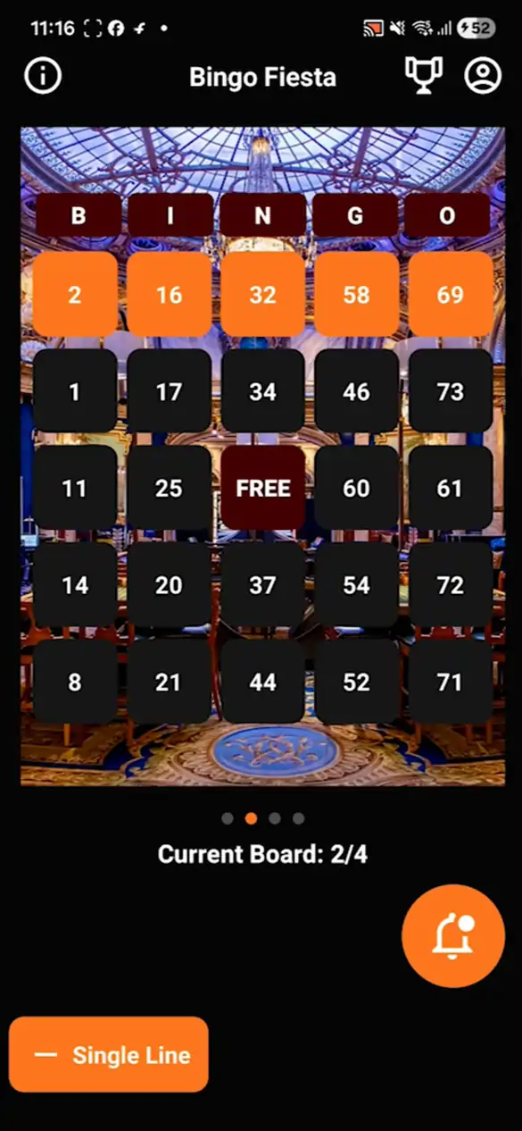 Bingo game app screenshot
