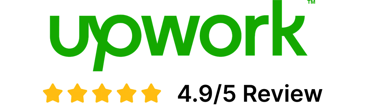 Upwork 4.9 out of 5 review rating